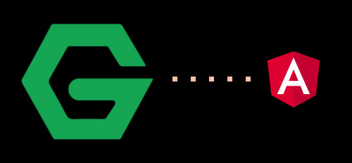 An NGINX G acting like Pacman, about to eat the Angular logo
