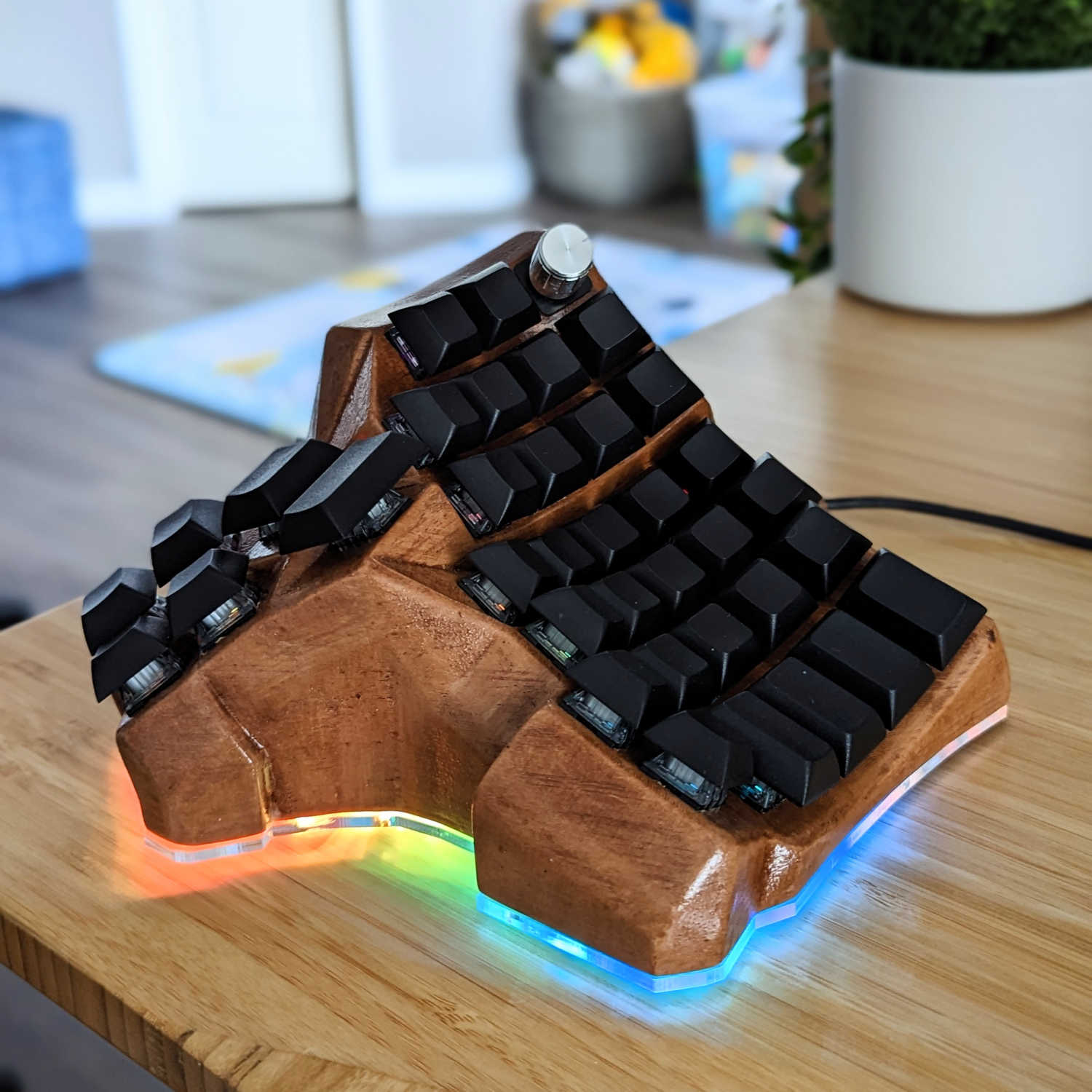A picture of half a Dactyl Manuform keyboard