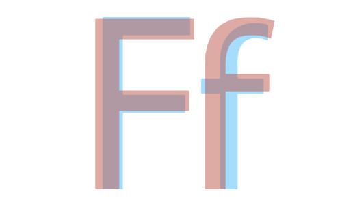A capital F and a lowercase F