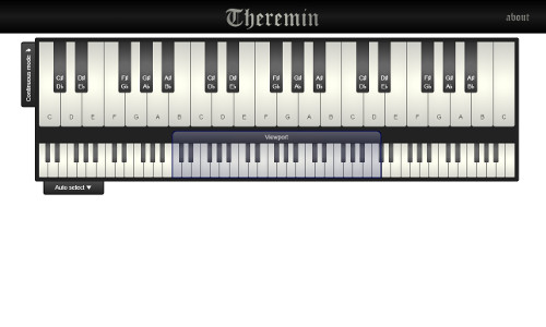 A screenshot of Theremin